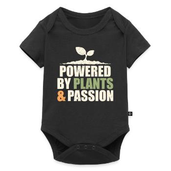 Propulsé par les plantes et la passion : végétalien - Body à manches courtes Premium Bébé - noir - Devant