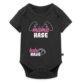 Maman Lapin Bébé Lapin Naissance Grossesse Devenir - Body à manches courtes Premium Bébé - noir - Devant