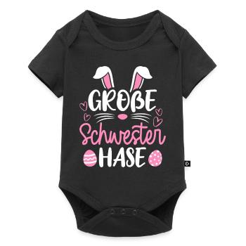 Grande Soeur Lapin Pâques, Familles de Lapins, Pâques - Body à manches courtes Premium Bébé - noir - Devant