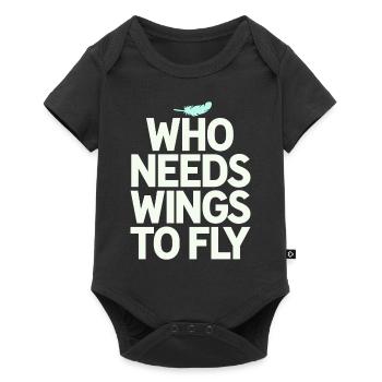 Végétalien végétarien : Qui a besoin d’ailes pour voler - Body à manches courtes Premium Bébé - noir - Devant