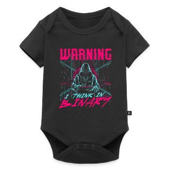 Computer Scientist Warning I Think In Binary - Baby Premium short-sleeve bodysuit - black - Front