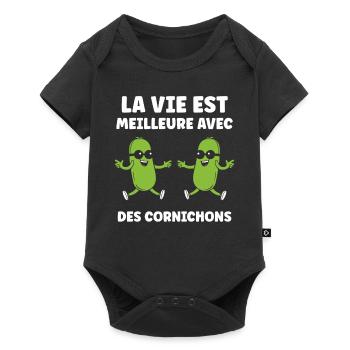 Humour Cornichon - Body à manches courtes Premium Bébé - noir - Devant