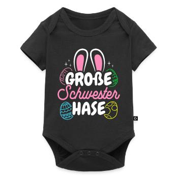 Grande Soeur Lapin Pâques, Familles de Lapins, Pâques - Body à manches courtes Premium Bébé - noir - Devant