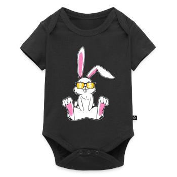 Cool Bunny avec lunettes de soleil Rabbit Bunny - Body à manches courtes Premium Bébé - noir - Devant