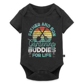 Amoureux des plantes jardinage papa fils - Body à manches courtes Premium Bébé - noir - Devant