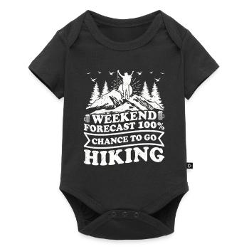 Funny Hiking - Weekend forecast 10% chance to go - Baby Premium short-sleeve bodysuit - black - Front