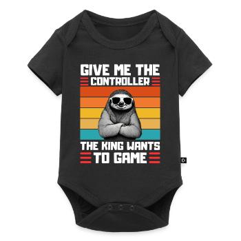 Funny Sloth Gaming Design Gaming - Baby Premium short-sleeve bodysuit - black - Front