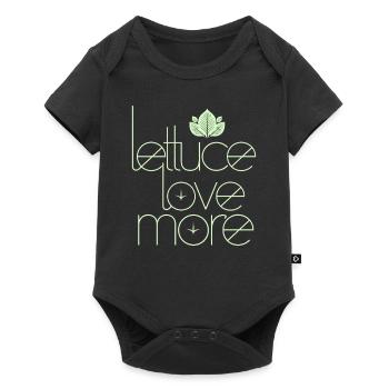 Vegan Vegetarian: Lettuce Love More - Baby Premium short-sleeve bodysuit - black - Front