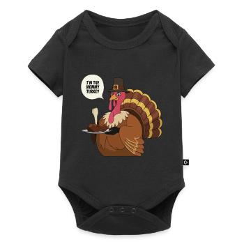 Mommy Turkey Thanksgiving - Baby Premium short-sleeve bodysuit - black - Front