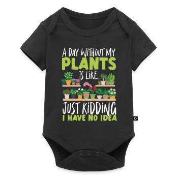 Amateur de plantes jardiner une journée - Body à manches courtes Premium Bébé - noir - Devant