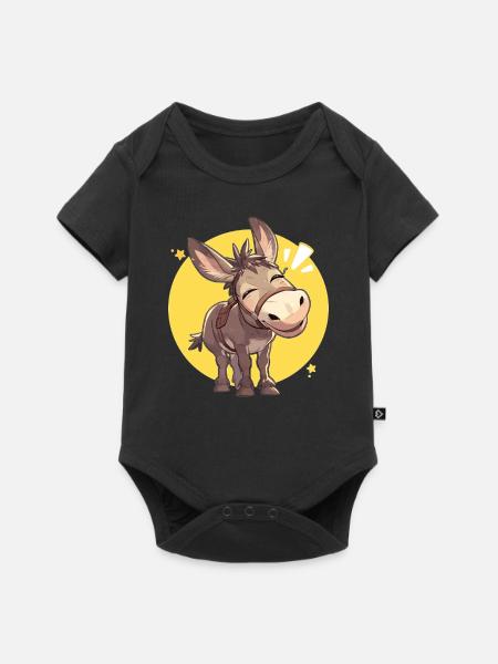 Donkey Esel - Baby Premium Kurzarmbody - Schwarz