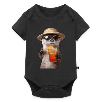 Otter - Baby Premium Kurzarmbody - Schwarz - Vorne