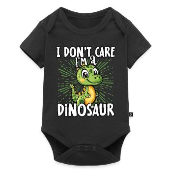Je m’en fiche, je suis un dinosaure - dinosaure mignon - Body à manches courtes Premium Bébé - noir - Devant