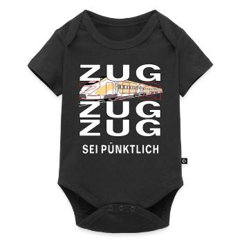 ZUG SEI PÜNKTLICH - Baby Premium Kurzarmbody - Schwarz - Vorne