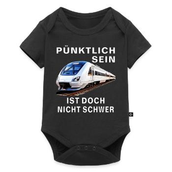 ZUG PÜNKRTLICH SEIN IST NICHT SHWER - Baby Premium Kurzarmbody - Schwarz - Vorne