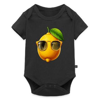ZITRONE SONNENBRILLE - Baby Premium Kurzarmbody - Schwarz - Vorne