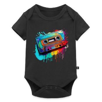 Music cassette - Baby Premium short-sleeve bodysuit - black - Front
