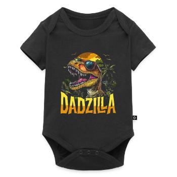Dadzilla T Rex Dinosaurier Vatertag Geschenk - Baby Premium Kurzarmbody - Schwarz - Vorne