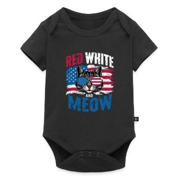 Red White And Meow : l’amour des chats américains - Body à manches courtes Premium Bébé - noir - Devant