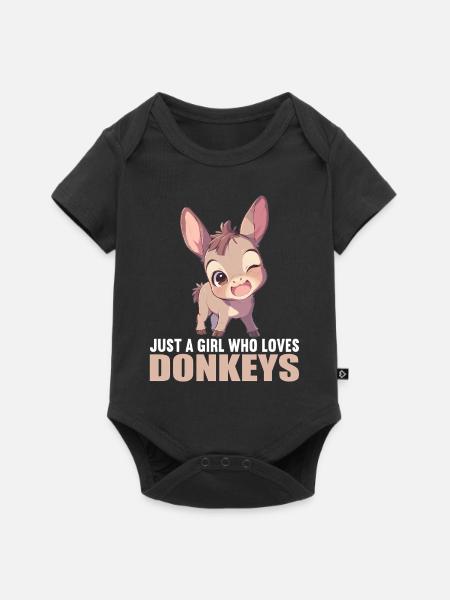 Donkey Esel - Baby Premium Kurzarmbody - Schwarz