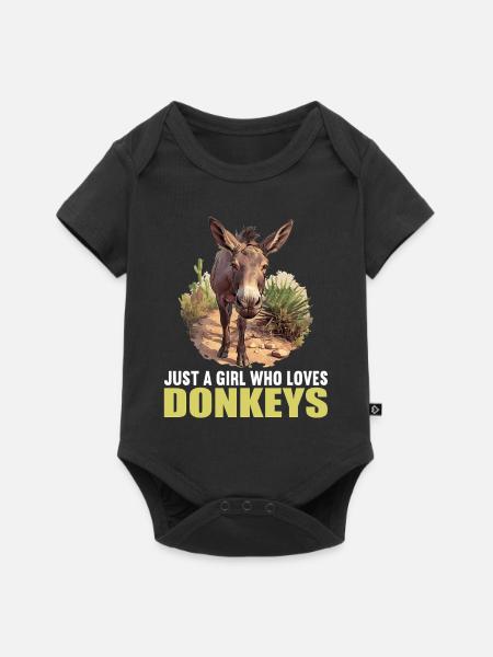 Donkey Esel - Baby Premium Kurzarmbody - Schwarz
