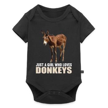 Donkey Esel - Baby Premium Kurzarmbody - Schwarz - Vorne