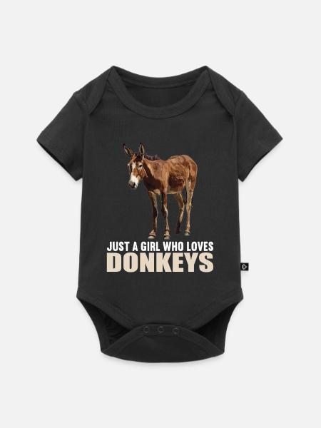 Donkey Esel - Baby Premium Kurzarmbody - Schwarz