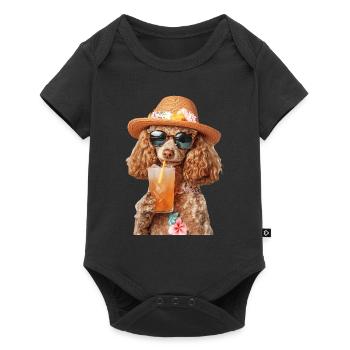 Pudel - Baby Premium Kurzarmbody - Schwarz - Vorne