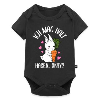 J’aime juste les lapins les lapins les lapins les enfants - Body à manches courtes Premium Bébé - noir - Devant