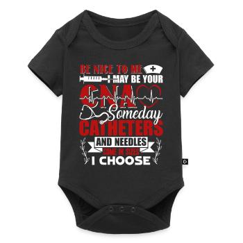 CNA Be Nice To CNA - Baby Premium short-sleeve bodysuit - black - Front