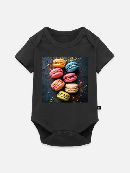 Macarons - Baby Premium Kurzarmbody - Schwarz
