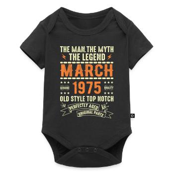 March 1975 Birthday Gift Vintage March 1975 - Baby Premium short-sleeve bodysuit - black - Front