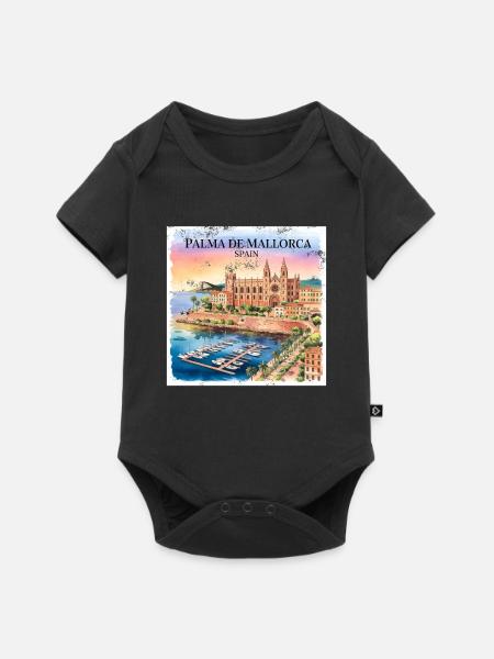 Palma de Mallorca - Baby Premium Kurzarmbody - Schwarz