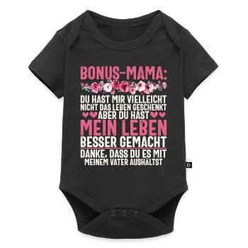 Bonus Mama Muttertag Mutterschaft Mama Elternteil - Baby Premium Kurzarmbody - Schwarz - Vorne
