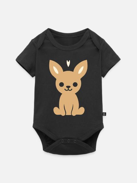 Reh - Baby Premium Kurzarmbody - Schwarz