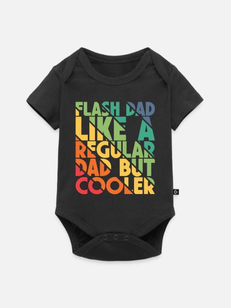 Bouldering Flash Papa Boulderer - Baby Premium Kurzarmbody - Schwarz