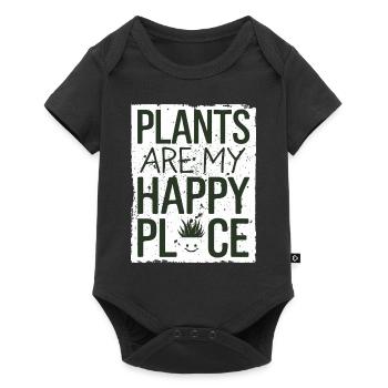 Les plantes sont mon lieu de bonheur Végétalien Végétarien - Body à manches courtes Premium Bébé - noir - Devant