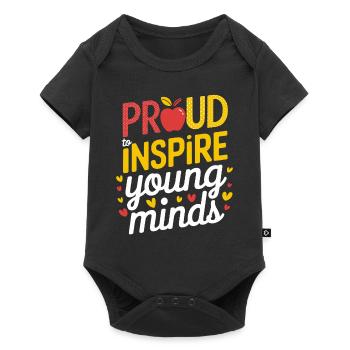 De jeunes esprits fiers pour inspirer les enseignants - Body à manches courtes Premium Bébé - noir - Devant