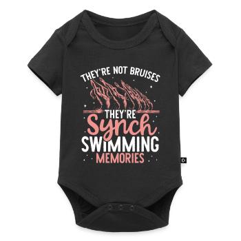 Synchronschwimmen Synchro Schwimmer - Baby Premium Kurzarmbody - Schwarz - Vorne