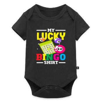 Joueur de bingo porte-bonheur chemise design - Body à manches courtes Premium Bébé - noir - Devant