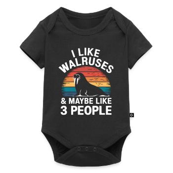 Walross - Baby Premium Kurzarmbody - Schwarz - Vorne