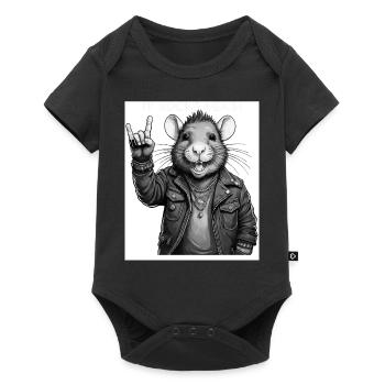RATTE IT ROCKS À NOUVEAU - Body à manches courtes Premium Bébé - noir - Devant
