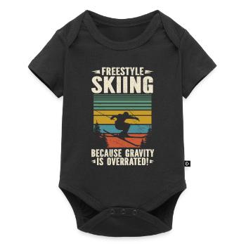 Ski freestyle : parce que la gravité est surestimée - Body à manches courtes Premium Bébé - noir - Devant