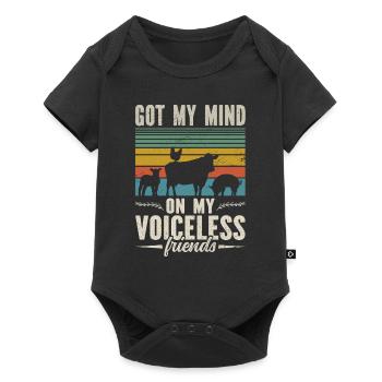 Thoughts With My Silent Friends Vegan - Baby Premium short-sleeve bodysuit - black - Front