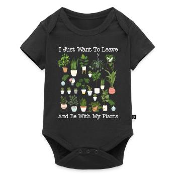 Plant Lover Gardening I Just Want - Baby Premium Kurzarmbody - Schwarz - Vorne