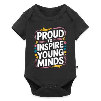 Proud to inspire young minds Teachers - Baby Premium short-sleeve bodysuit - black - Front