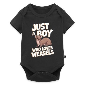 Wiesel - Baby Premium Kurzarmbody - Schwarz - Vorne