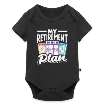 Joueur de bingo Mon plan de retraite - Body à manches courtes Premium Bébé - noir - Devant