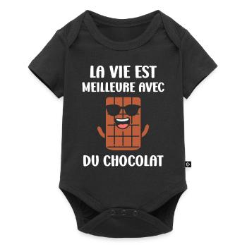 Humour Chocolat - Body à manches courtes Premium Bébé - noir - Devant