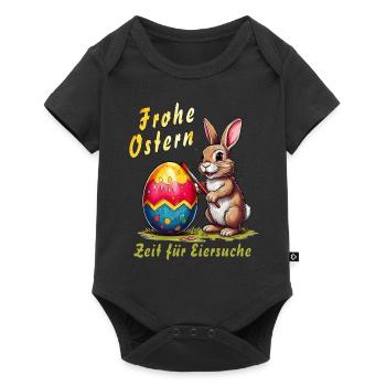 OSTERHASE Frohe Ostern Eiersuche - Baby Premium Kurzarmbody - Schwarz - Vorne